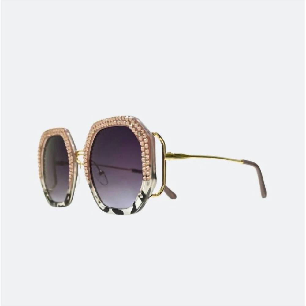 NEW JIMMY CRYSTAL women's angeliki geometry sunglasses in grey black tortoise